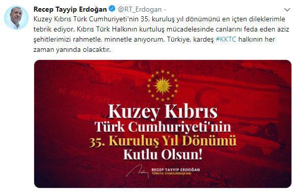 Cumhurbaşkanı Erdoğandan KKTC mesajı