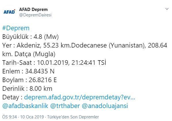 Son dakika... Akdenizde şiddetli deprem