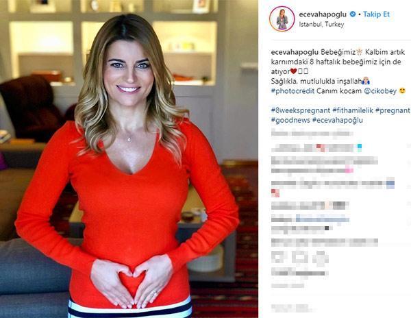Ece Vahapoğlu 8 haftalık hamile