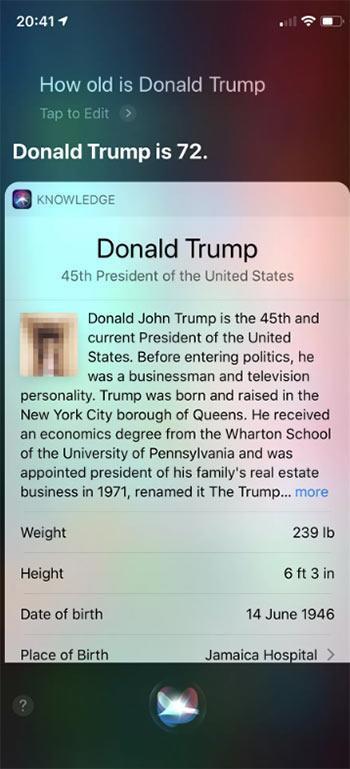 Siri, Donald Trumpın cinsel organ olduğunu düşünüyor