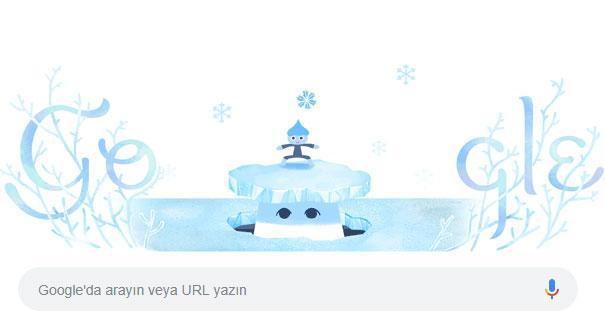 Googledan kış gün dönümü (ekinoks) için özel Doodle Kış gün dönümü nedir