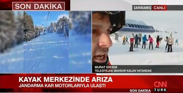 Son dakika... Mahsur kaldılar Kayak merkezinde panik anları