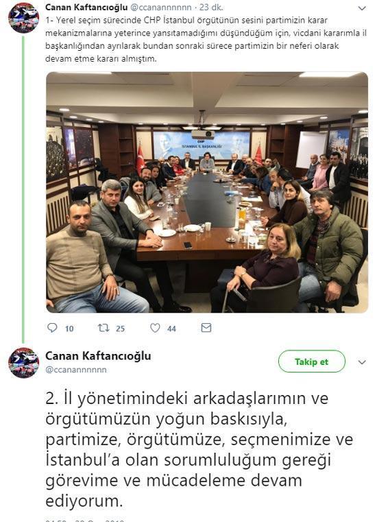 CHPde Canan Kaftancıoğlu bilmecesi Önce istifa etti sonra vazgeçti