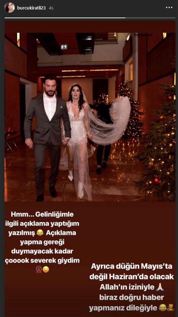 Burcu Kıratlıdan mini gelinlik  yorumu