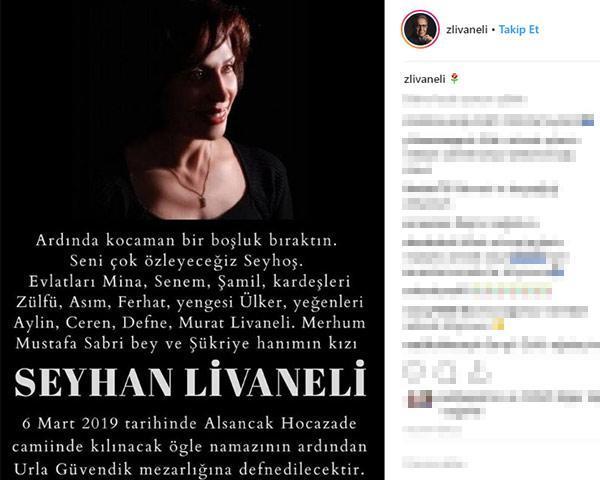 Zülfü Livanelinin kardeşi Seyhan Livaneli hayatını kaybetti