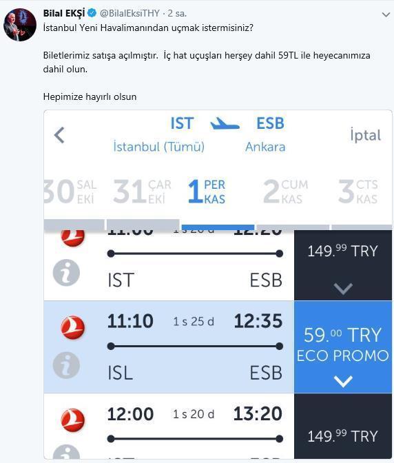 THYnin İstanbul Yeni Havalimanındaki uçuşları