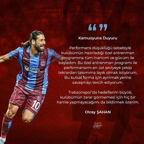 Olcay Şahan, Trabzonspordan ayrılmayacağını açıkladı