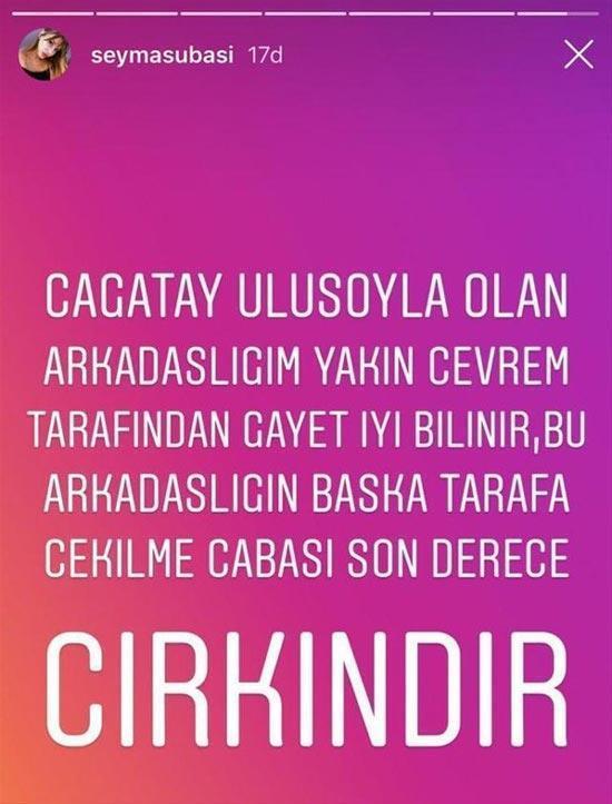 Şeyma Subaşıdan Çağatay Ulusoy açıklaması