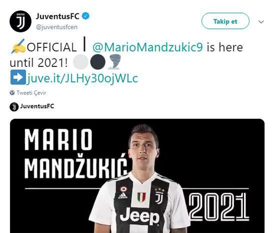 Juventus, Mandzukicin sözleşmesini uzattı