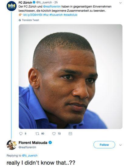 Malouda, kovulduğu haberini sosyal medyadan aldı