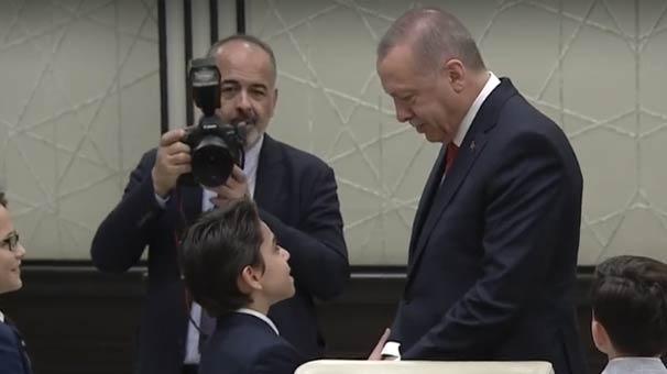 Cumhurbaşkanı Erdoğan, Beştepede çocukları kabul etti