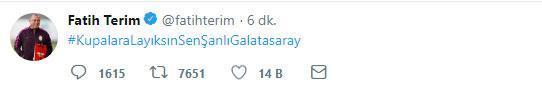Fatih Terim: Kupalara layıksın sen Galatasaray