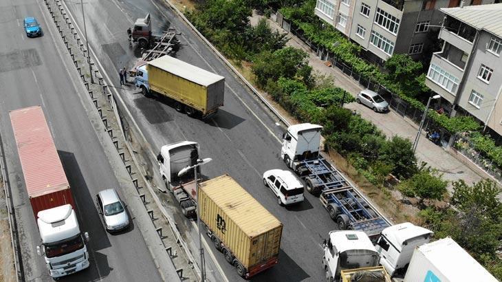 İstanbulda feci kaza Tüm yol trafiğe kapatıldı