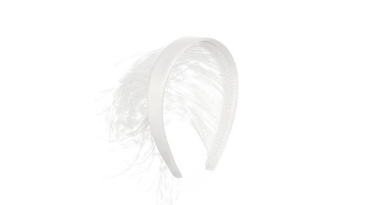 Christopher Kane Feather-Trimmed Satin Headband Christopher Kane Feather-Trimmed Satin Headband