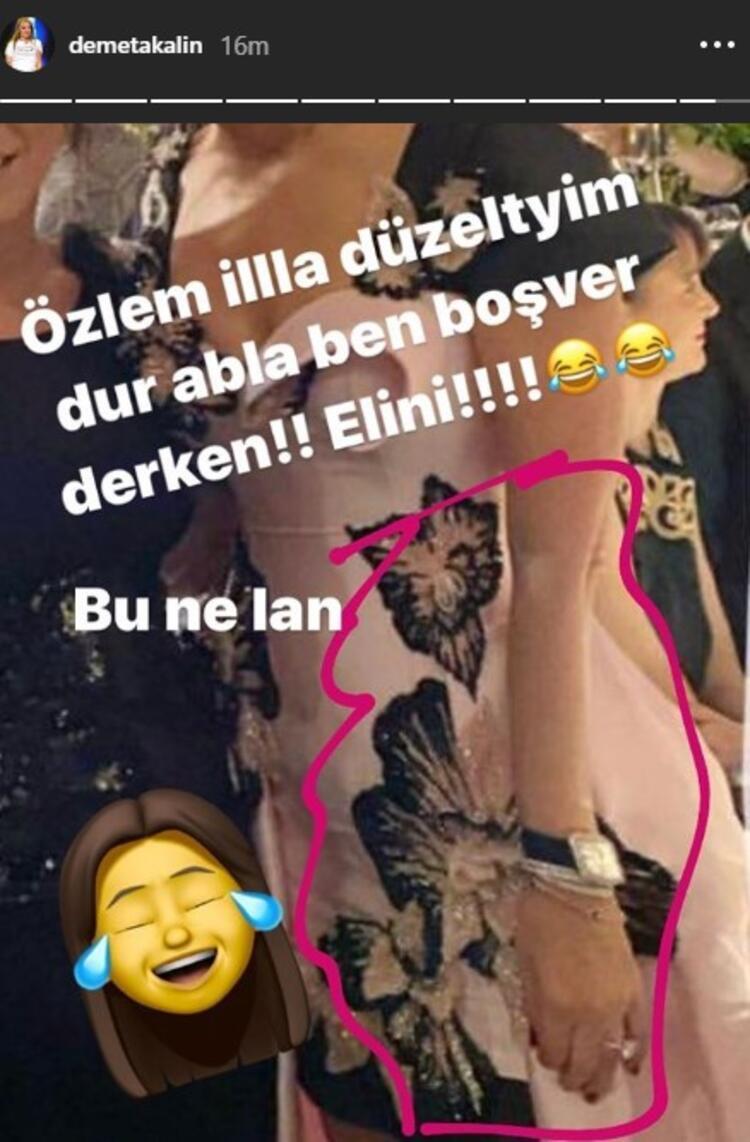 Demet Akalın, sosyal medya hesabından Merve Özbey-Kenan Koçak çiftinin düğü...