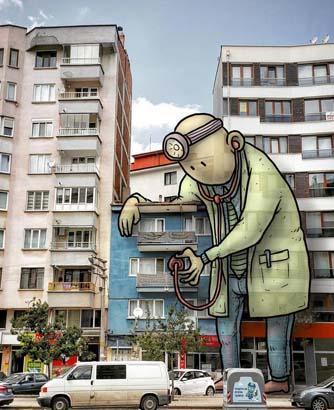 Corona virüsle mücadeleyi illüstrasyonlarına taşıdı