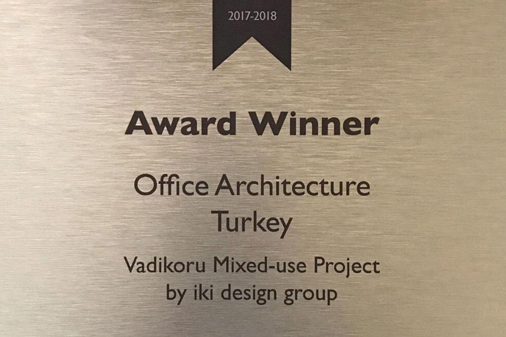 Vadikoru’ya Avrupa’dan “En İyi Ofis Mimarisi” Ödülü