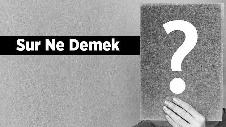 Sur Ne Demek Sur Tdk S Zl K Anlam Nedir En Son Haberler Milliyet