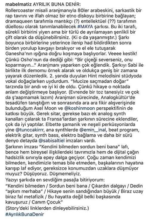 Mabel Matizin Maya albümü 1. CDye metaforik bir bakış