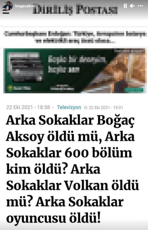 Boğaç Aksoydan öldü haberlerine tepki: Çok yanlış