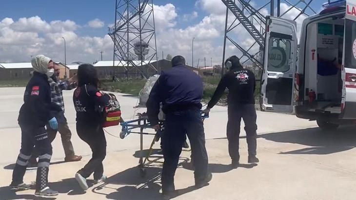 Hayati tehlikesi bulunan bebeğe polis helikopteriyle sevk