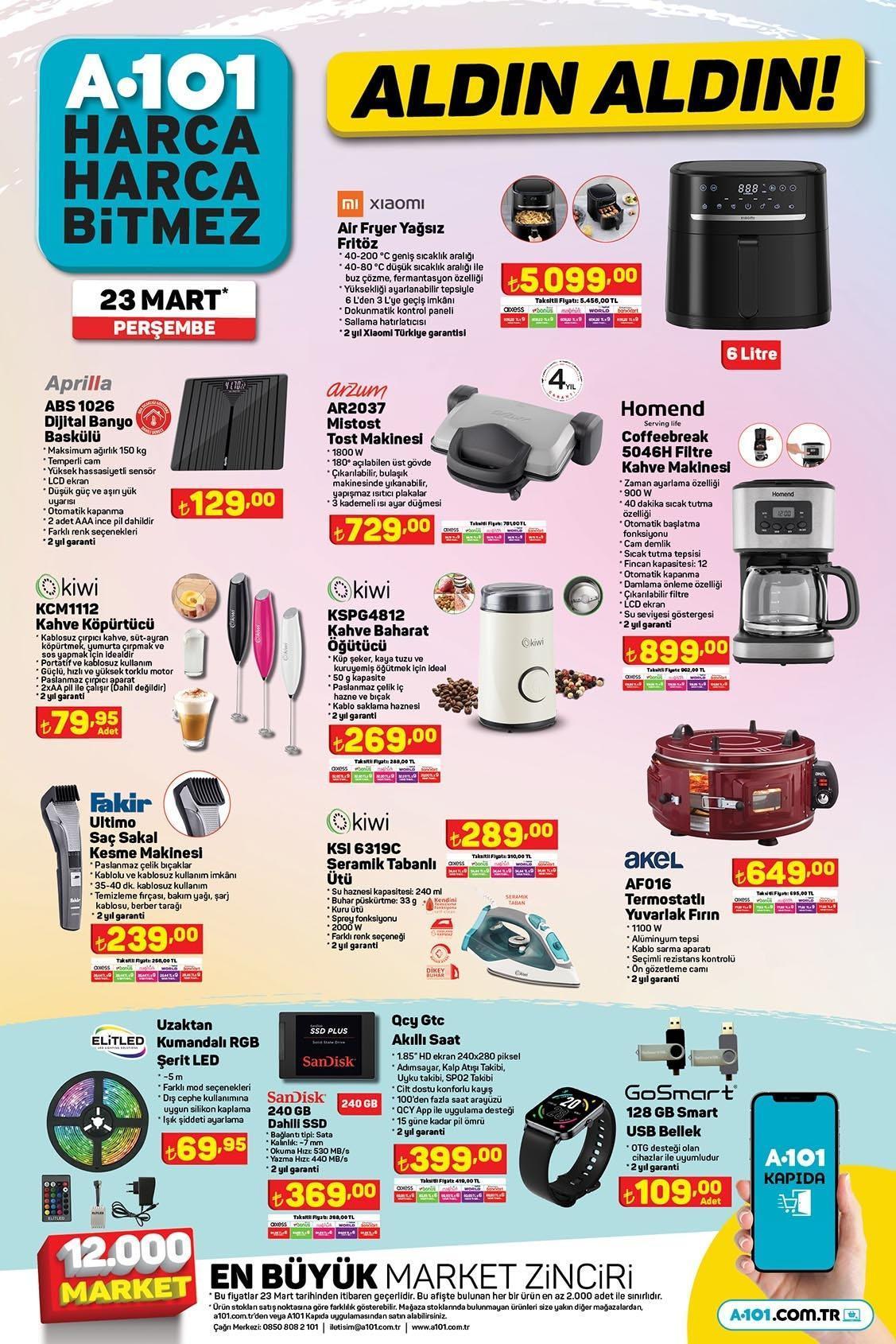 A101 AKTÜEL KATALOĞU (23 Mart) : Bugün A101de üç tekerlekli elektrikli moped ve beyaz eşya fırsatı Bu hafta A101 aktüel kataloğunda neler var İndirimli A101 kataloğu... A101 AKTÜEL KATALOĞU (23 Mart) : Bugün A101de üç tekerlekli elektrikli moped ve beyaz eşya fırsatı Bu hafta A101 aktüel kataloğunda neler var İndirimli A101 kataloğu...