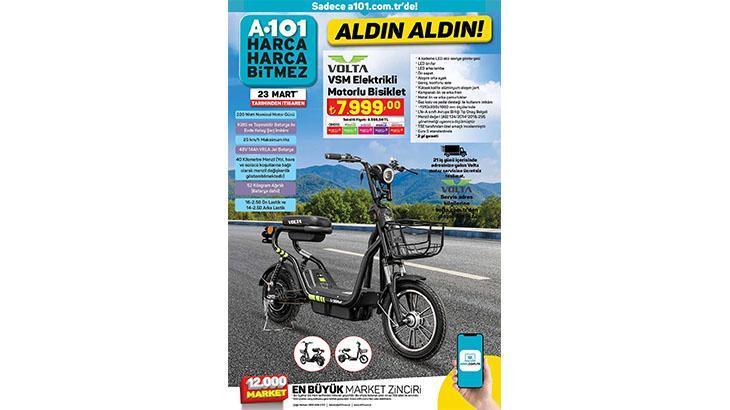 23 Mart A101 AKTÜEL KATALOĞU: A101de elektrikli motorlu bisiklet fırsatı Bu hafta A101 aktüel kataloğunda neler var A101 kataloğu avantajları...