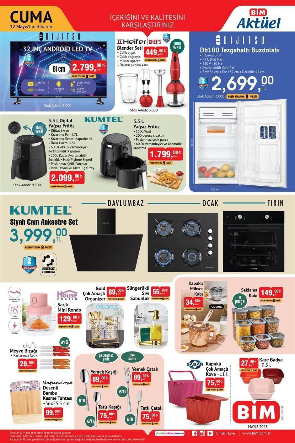 BİM 12 MAYIS AKTÜEL ÜRÜNLER KATALOĞU