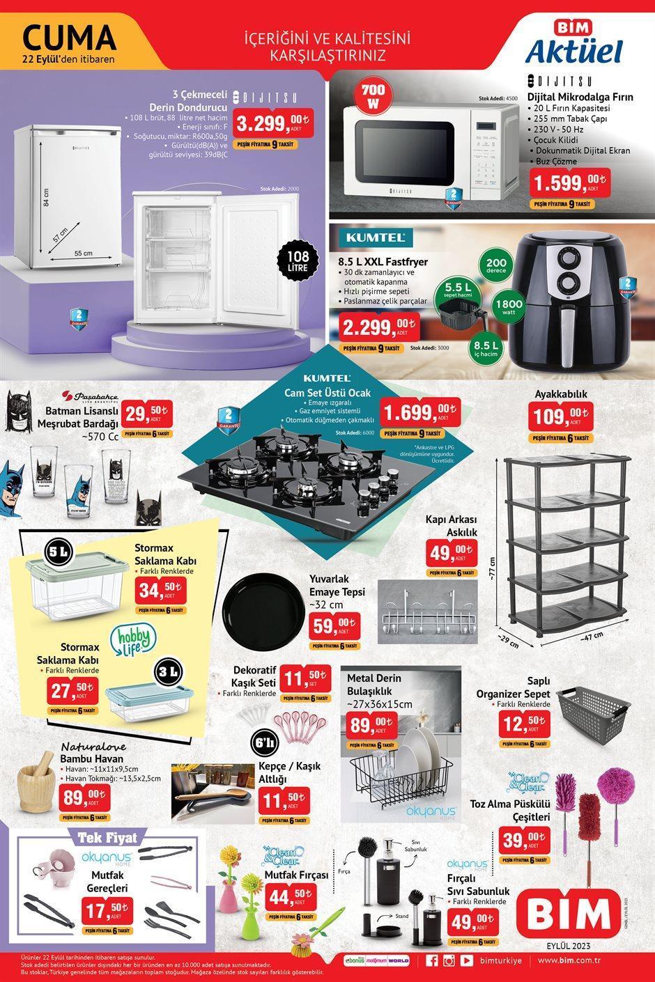 BİM 22 EYLÜL AKTÜEL ÜRÜNLER KATALOĞU BİM 22 EYLÜL AKTÜEL ÜRÜNLER KATALOĞU