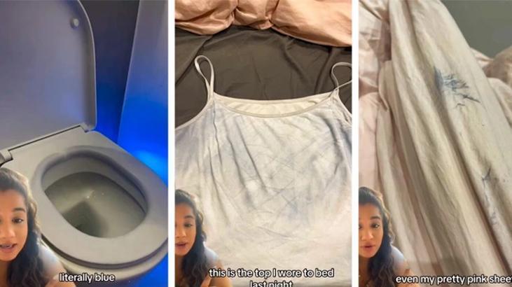 Sadece 1 gecede oldu Dokunduğu her yeri maviye boyadı, sebebi gebelik çıktı