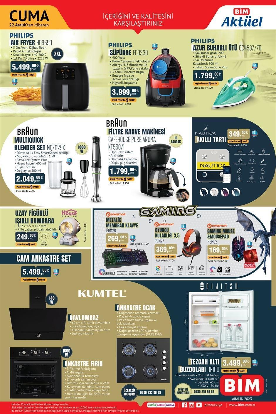 BİM 22 ARALIK CUMA AKTÜEL KATALOG ÜRÜNLERİ