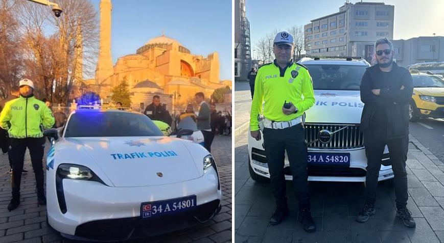 O lüks otomobiller polis aracı oldu İstanbulda yollarda Gören fotoğrafını çekti