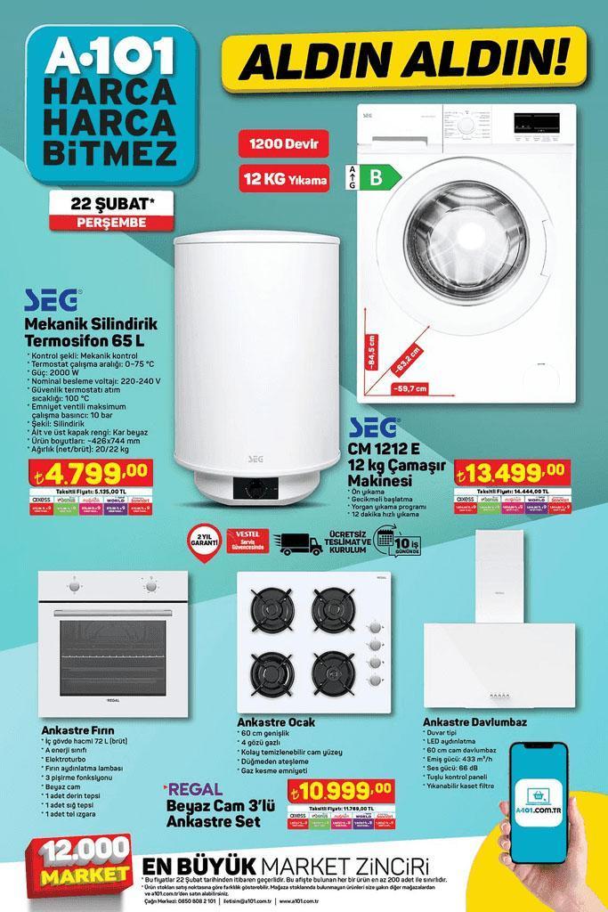22 ŞUBAT A101 AKTÜEL KATALOĞU İNDİRİMLERİ 📌 A101de beyaz eşya ve televizyon avantajı Bu hafta perşembe günü A101 aktüel kataloğunda neler var