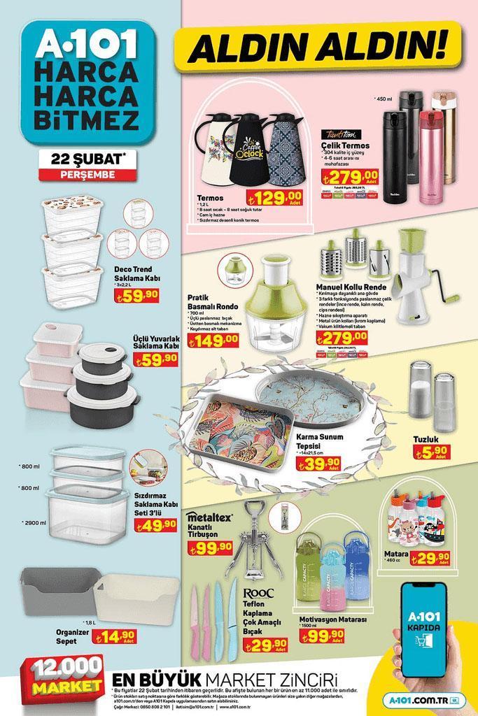 22 ŞUBAT A101 AKTÜEL KATALOĞU İNDİRİMLERİ 📌 A101de beyaz eşya ve televizyon avantajı Bu hafta perşembe günü A101 aktüel kataloğunda neler var