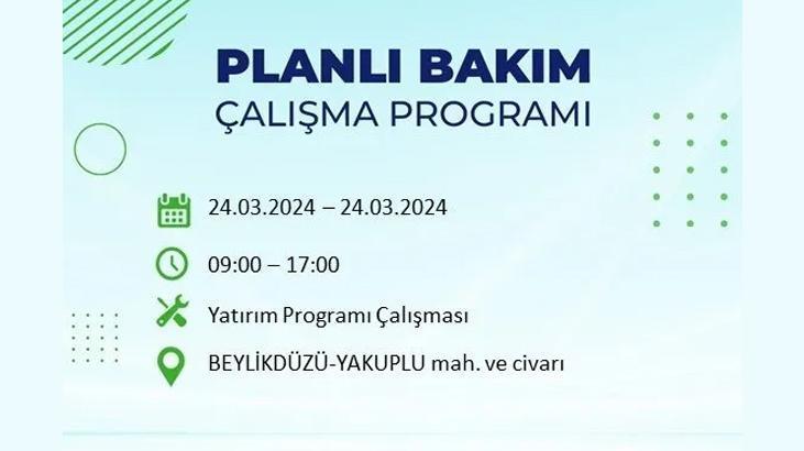 İstanbulda 24 Mart Pazar günü elektrik kesintisi yaşanacak Bu ilçelerde yaşayanlar dikkat