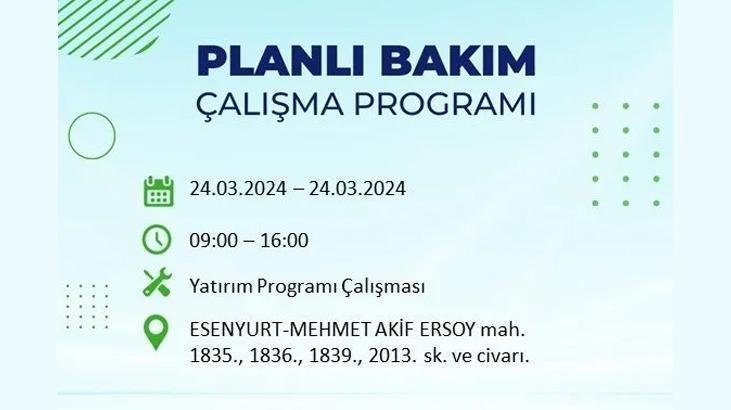 İstanbulda 24 Mart Pazar günü elektrik kesintisi yaşanacak Bu ilçelerde yaşayanlar dikkat