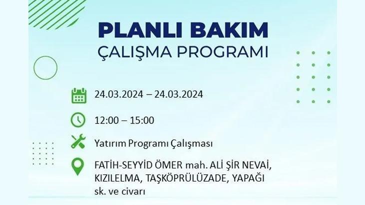 İstanbulda 24 Mart Pazar günü elektrik kesintisi yaşanacak Bu ilçelerde yaşayanlar dikkat