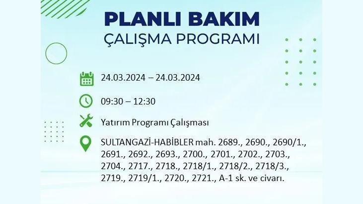 İstanbulda 24 Mart Pazar günü elektrik kesintisi yaşanacak Bu ilçelerde yaşayanlar dikkat