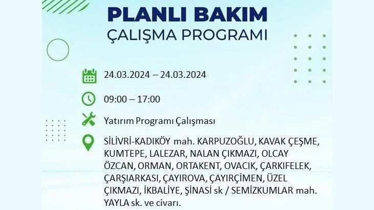 İstanbulda 24 Mart Pazar günü elektrik kesintisi yaşanacak Bu ilçelerde yaşayanlar dikkat