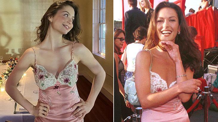 Carys Dougles annesi Catherine Zeta-Jones'un 25 yıl önceki elbisesini giydi!