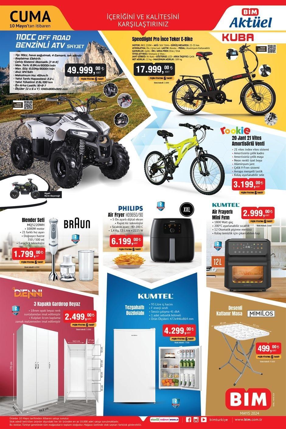 10 MAYIS CUMA BİM AKTÜEL ÜRÜNLER KATALOĞU
