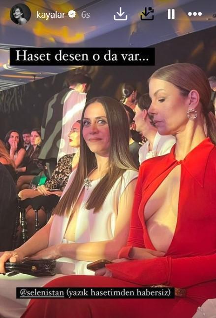 Defne Kayalar ödül törenine damga vurdu Haset desen o da var