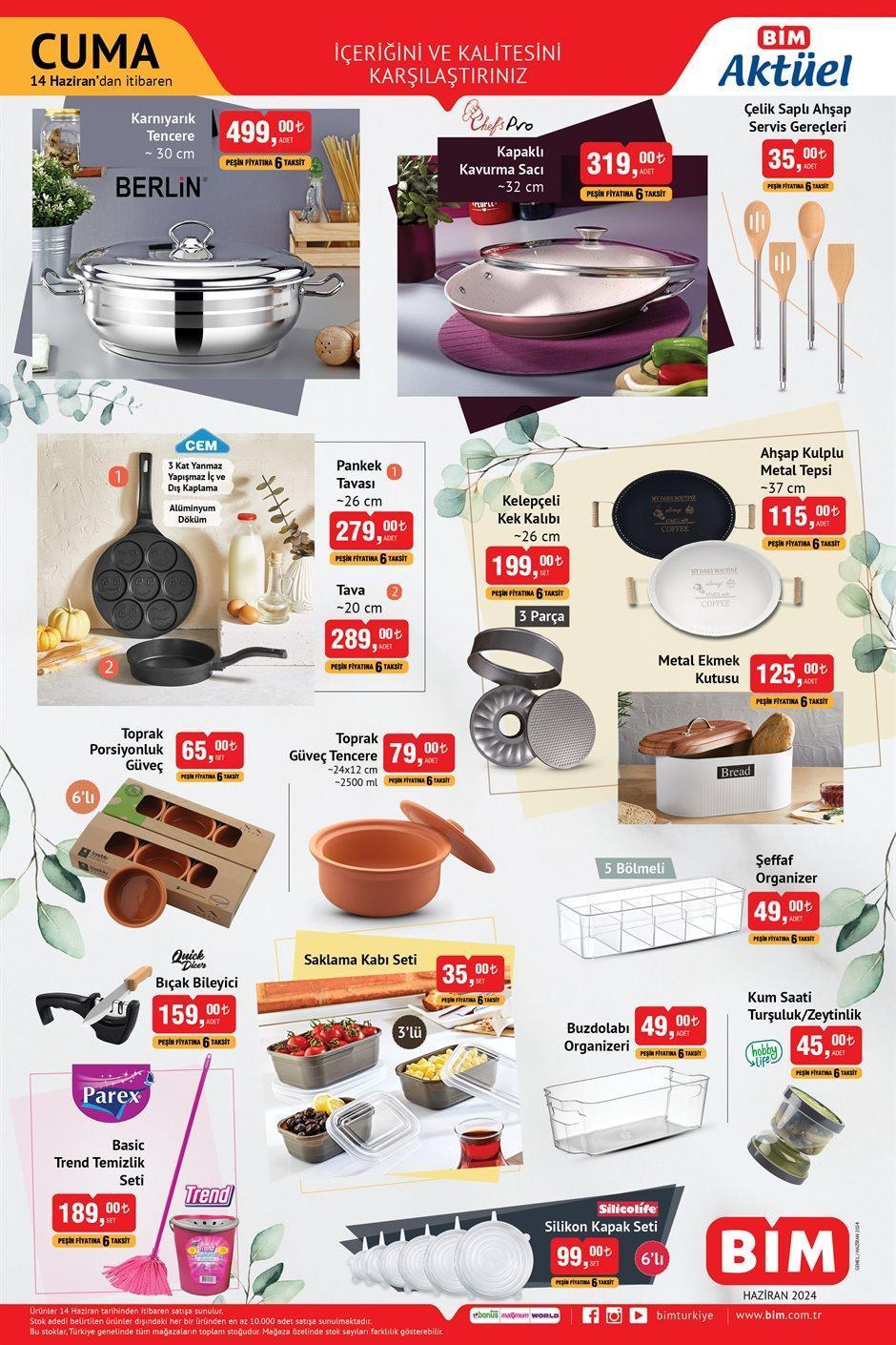 BİM 14 HAZİRAN CUMA AKTÜEL KATALOĞU