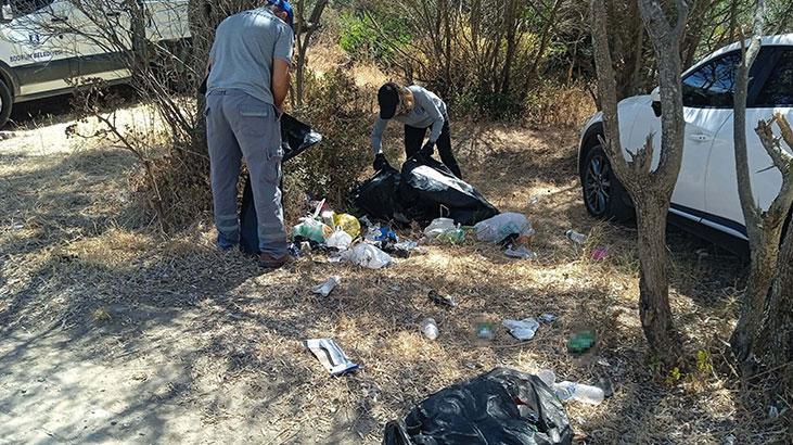 Yer: Bodrum Tatilcilerden geriye çöpleri kaldı Yer: Bodrum Tatilcilerden geriye çöpleri kaldı