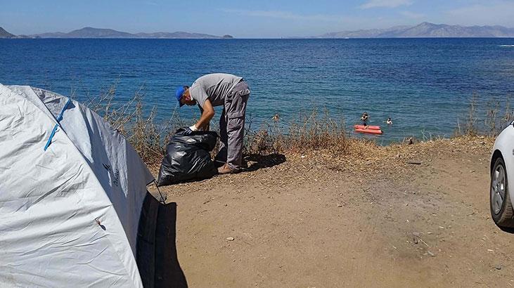 Yer: Bodrum Tatilcilerden geriye çöpleri kaldı Yer: Bodrum Tatilcilerden geriye çöpleri kaldı