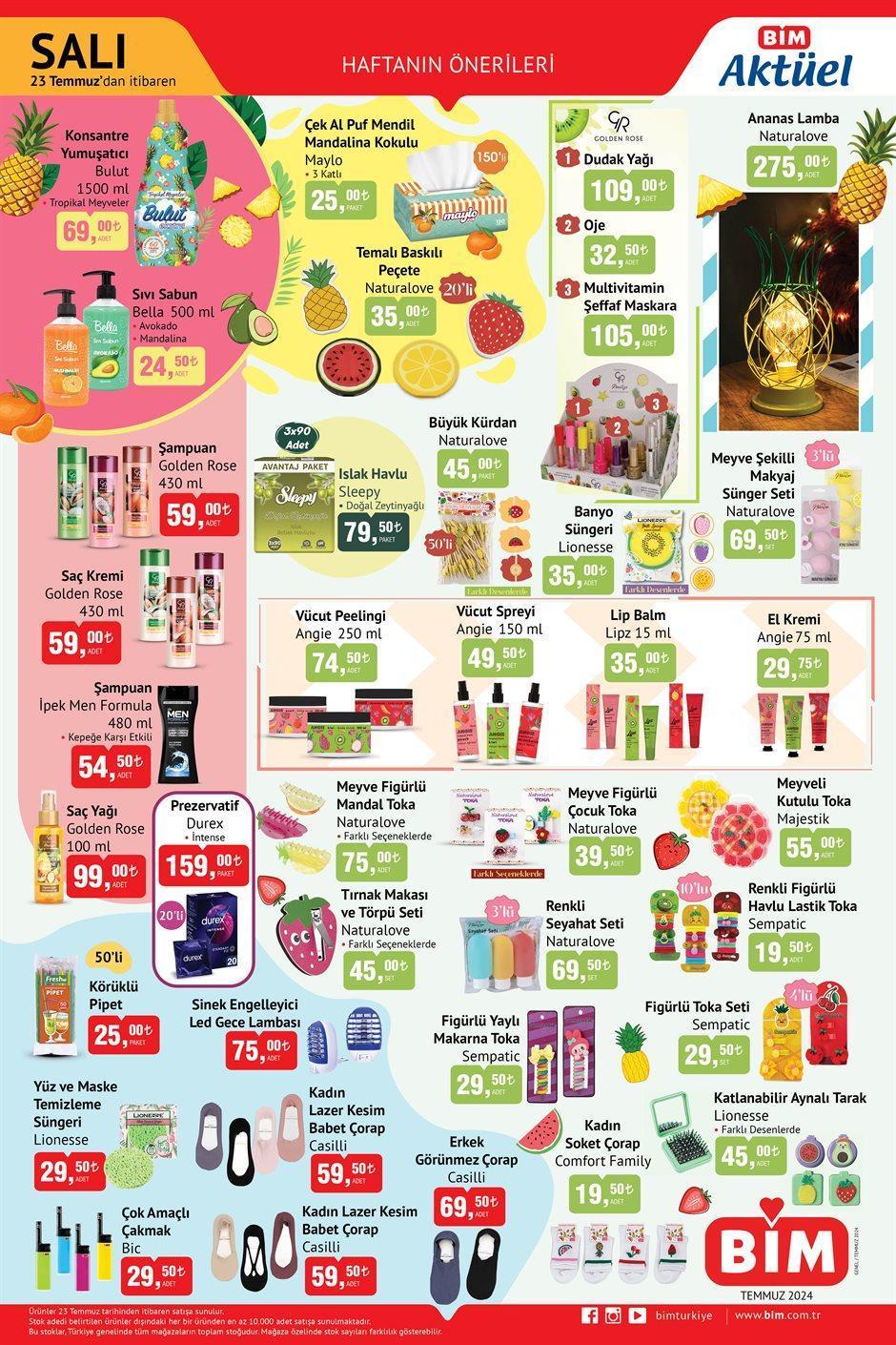 SALI RAFLARDA BİM 23-26 Temmuz 2024 aktüel kataloğu: Bu hafta BİM aktüel ürünler kataloğu indirimli fiyatları