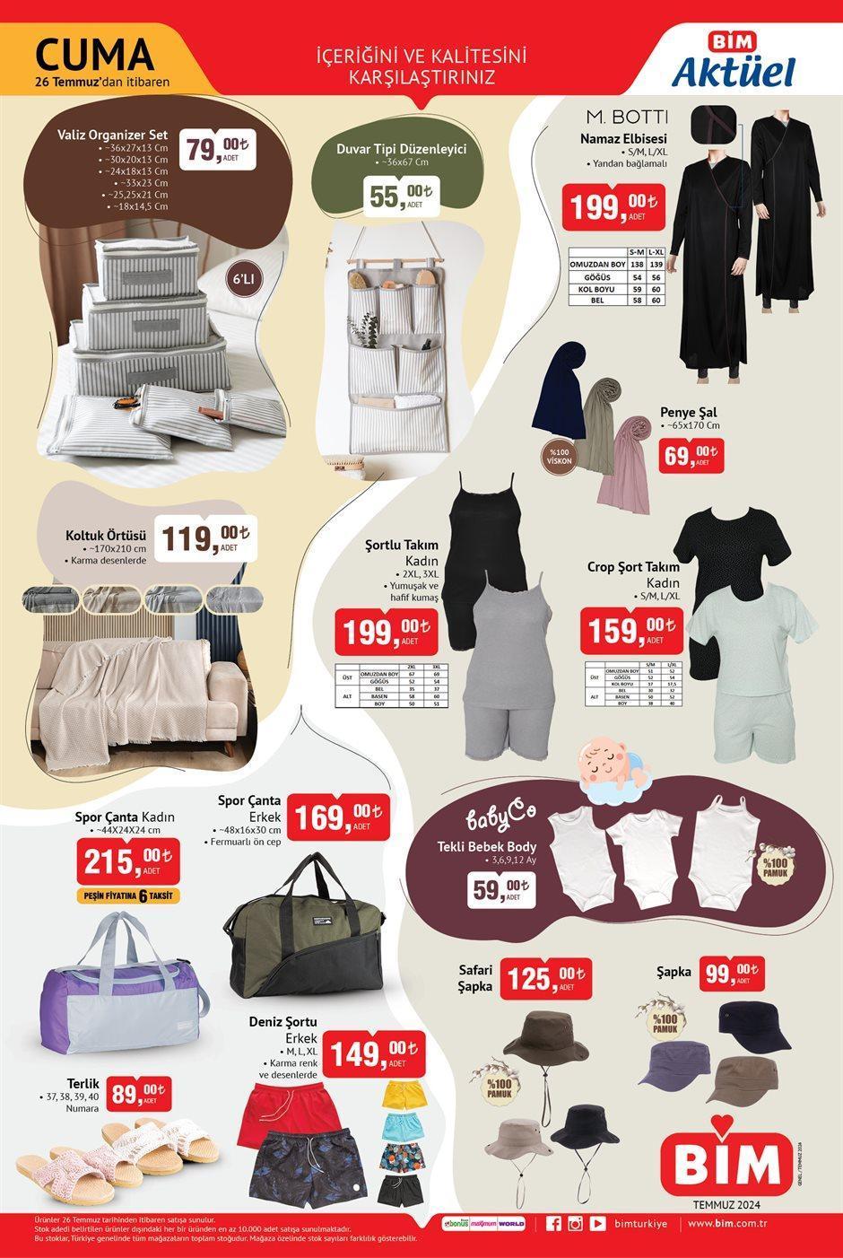 SALI RAFLARDA BİM 23-26 Temmuz 2024 aktüel kataloğu: Bu hafta BİM aktüel ürünler kataloğu indirimli fiyatları