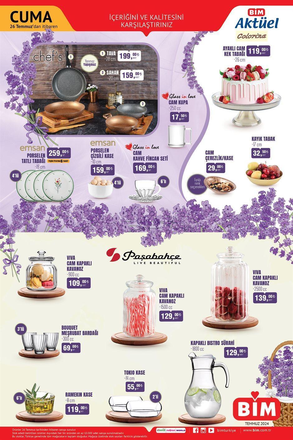 SALI RAFLARDA BİM 23-26 Temmuz 2024 aktüel kataloğu: Bu hafta BİM aktüel ürünler kataloğu indirimli fiyatları