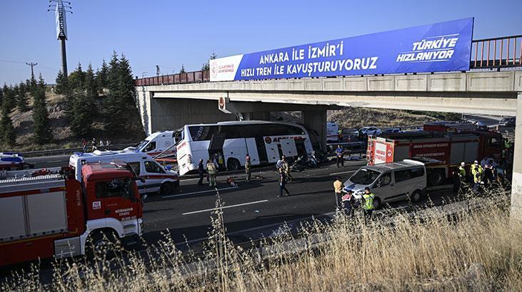 Ankaradaki yolcu otobüsü kazasından ilk görüntüler