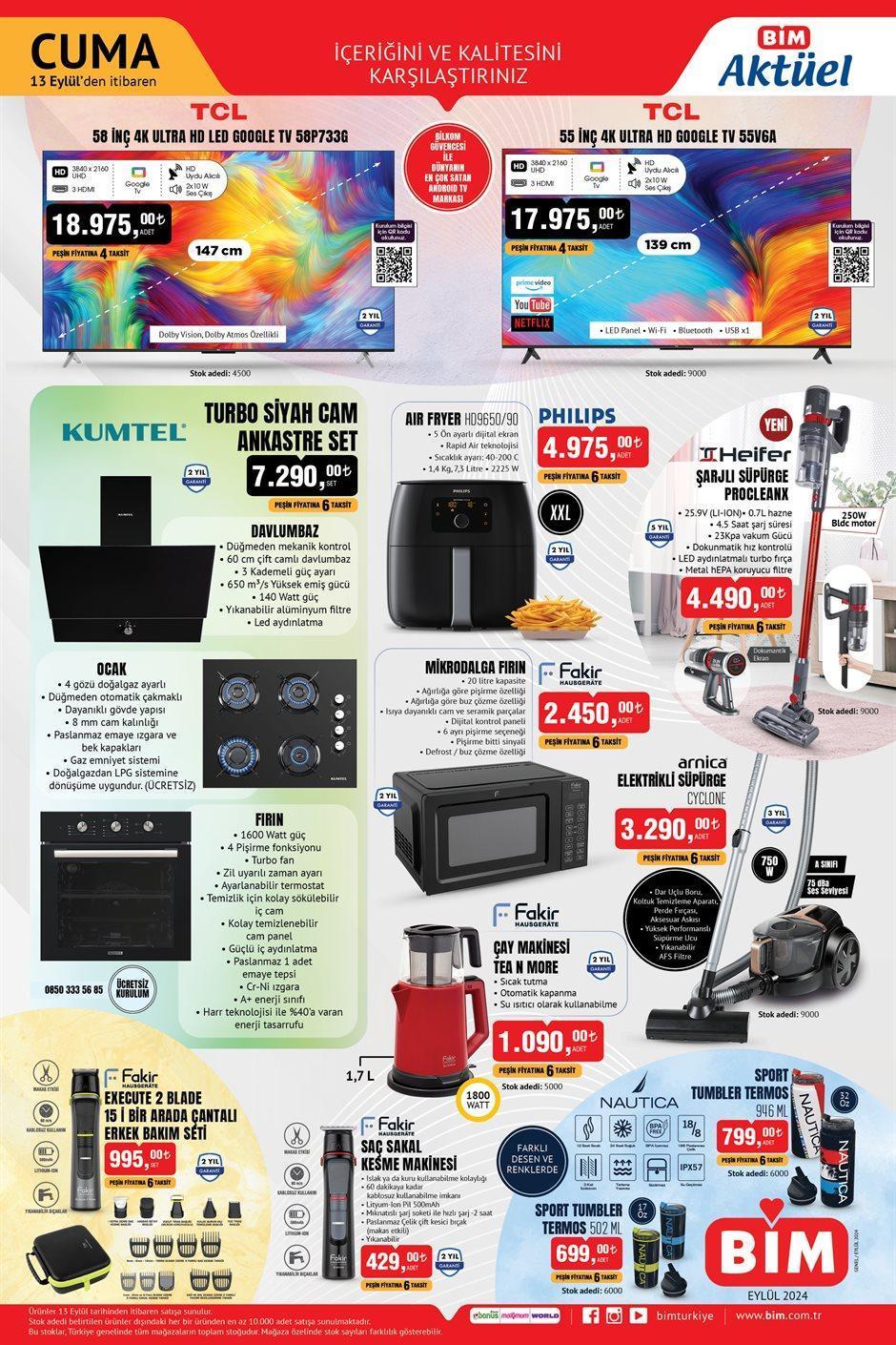 BİM'in 10-13 Eylül indirimli ürünler kataloğu yayınlandı